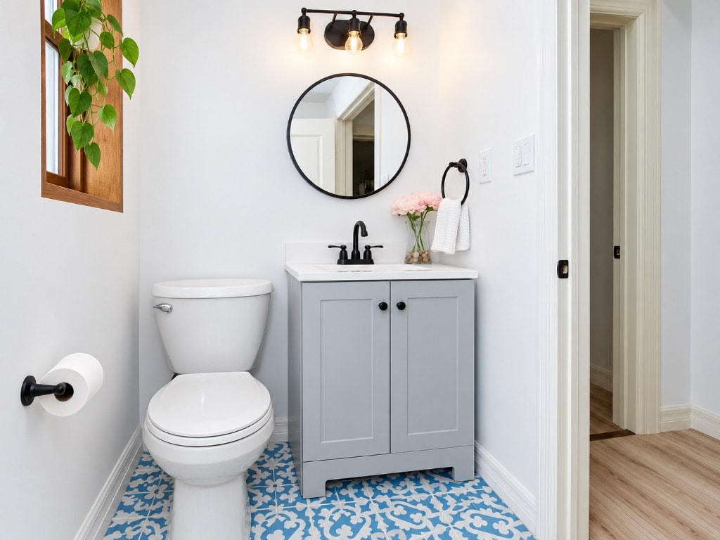 Complete bathroom remodel with custom tile work, new vanity, and updated plumbing fixtures